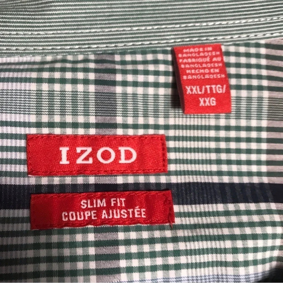 Izod Men's Plaid Slim Fit Button Down Shirt. Sz: XXL - Picture 2 of 11